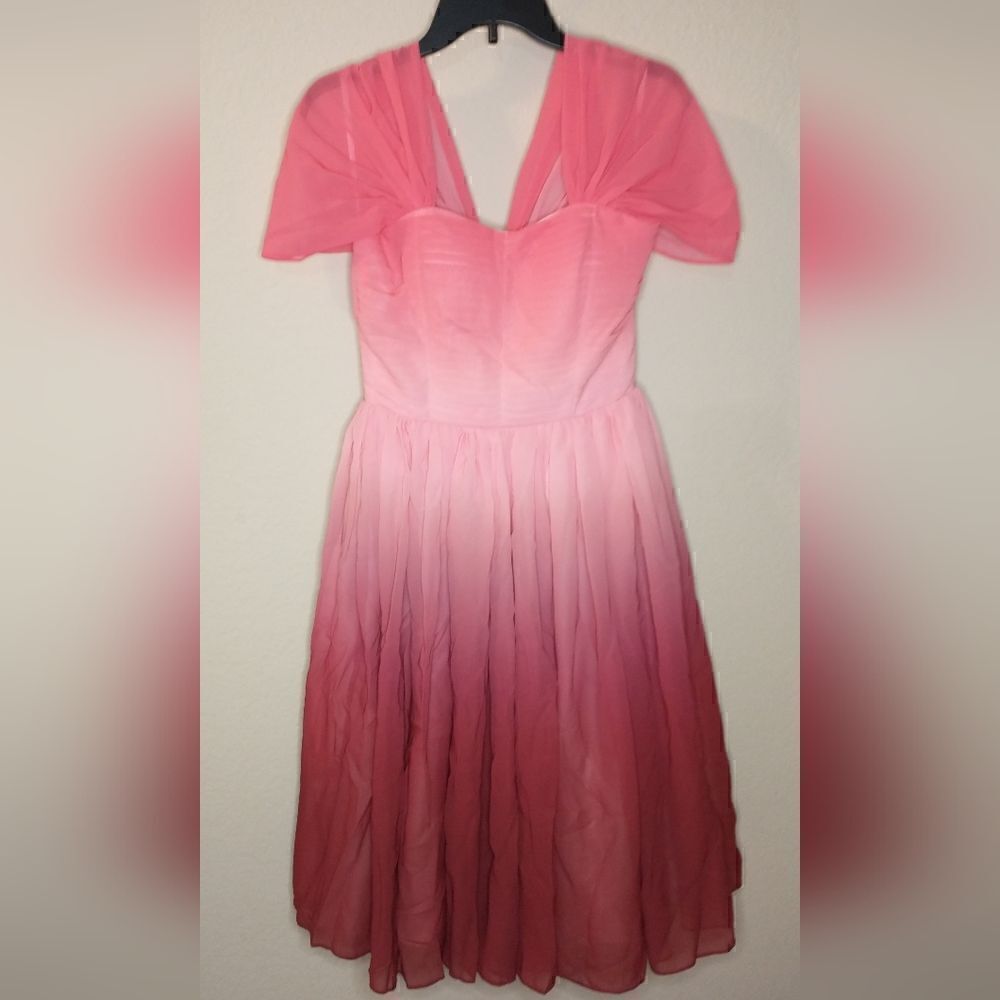 Unique Vintage Pink Ombre Cocktail Dress